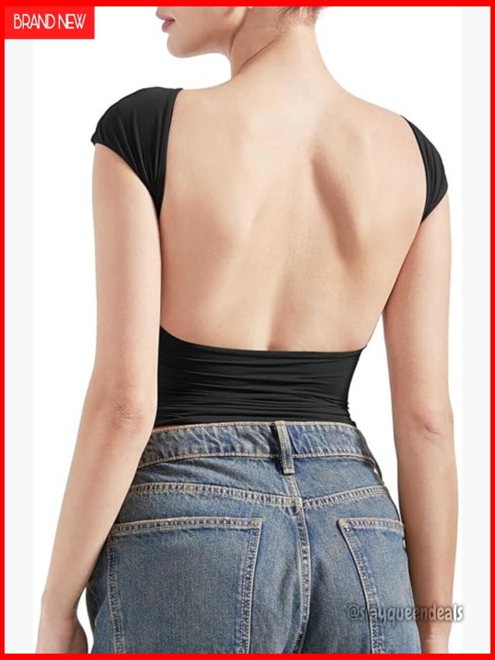 Double Lined Backless Crop Top, Y2K Going Out Tee, Fitted Summer Basic
